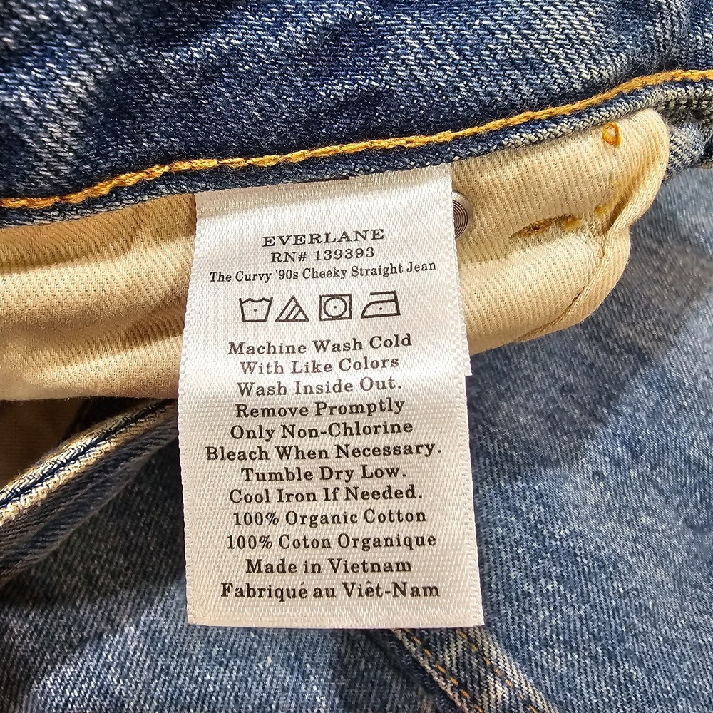 Everlane The Curvy '90s Cheeky Straight Jean Women 32 Crop Vintage Mid Blue High - Picture 7 of 9